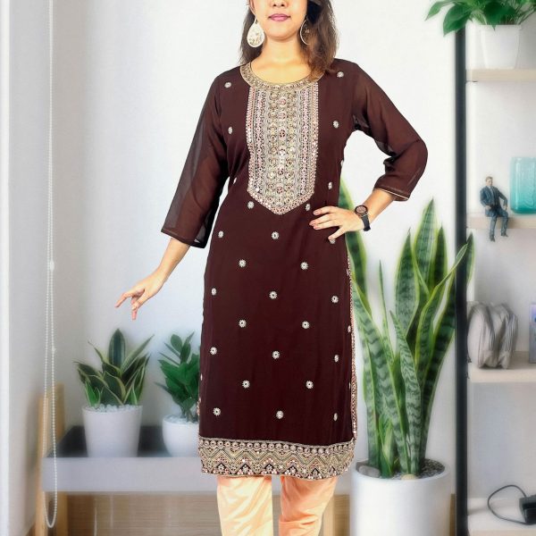 Georgette Embroidered Salwar Kameez Indian Pakistani Womens Dress